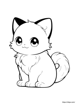 Printable Cute Ragdoll Cat Coloring Page