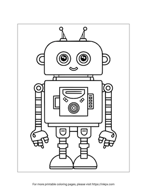 Free Printable Easy Robot Coloring Page