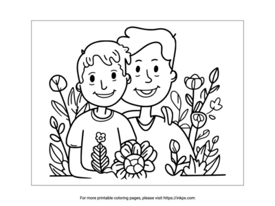 Printable Father & Son Coloring Page