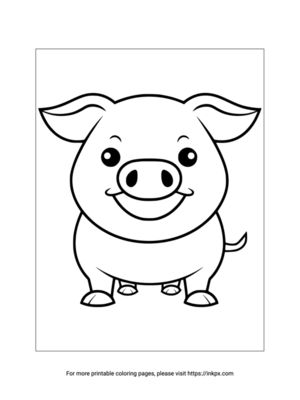 Printable Cute Pig Coloring Sheet