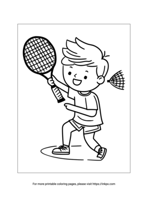 Printable Badminton Coloring Page