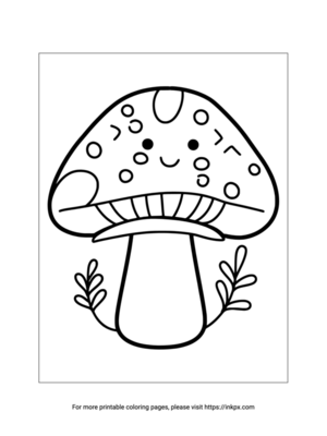 Free Printable Cute Mushroom Coloring Page