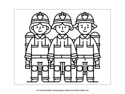 Free Printable Firefighters Coloring Page