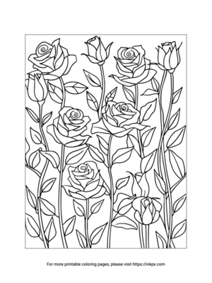 Free Printable Complex Rose Coloring Page