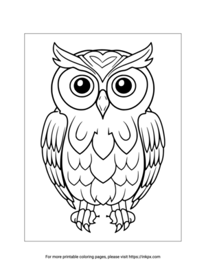 Printable Cute Owl Coloring Page