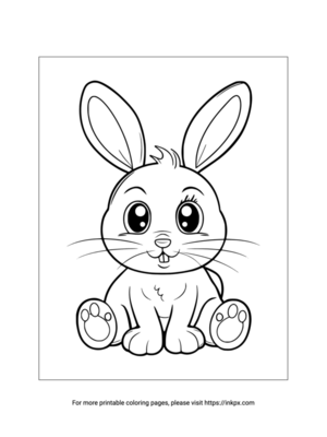 Printable Cute Bunny Coloring Page