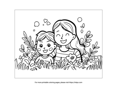 Happy Mother's Day Card Coloring Page