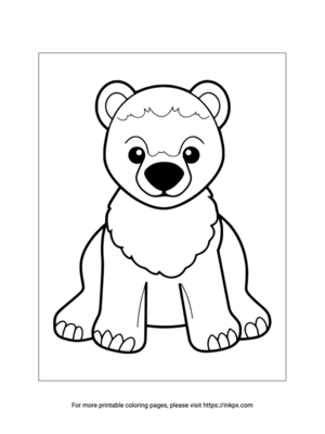 Printable Simple Bear Coloring Sheet