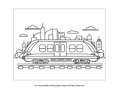 Free Printable High Speed Train Coloring Sheet