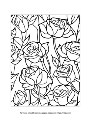 Free Printable Complex Rose Coloring Sheet