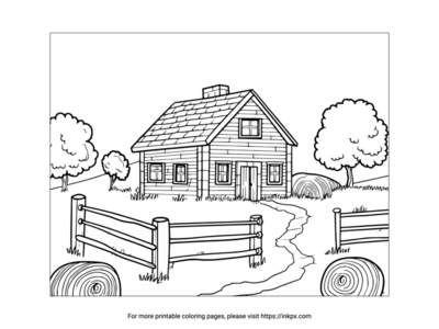 Free Printable Farm Scene Coloring Sheet