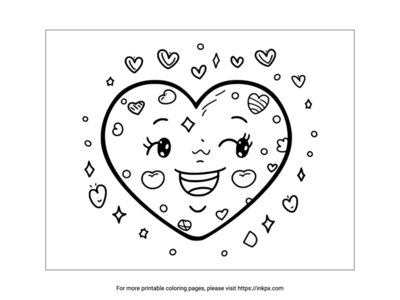 Printable Cartoon Heart Coloring Page