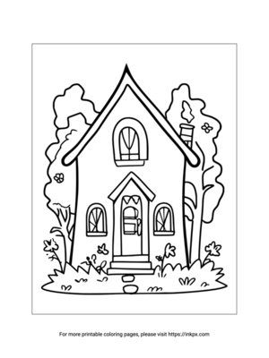 Free Printable Simple House Coloring Page