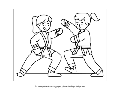 Printable Olympic Taekwondo Coloring Page