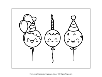 Printable Birthday Balloon Coloring Page