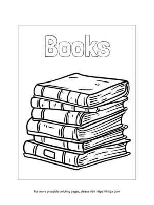 Free Printable Books Coloring Page