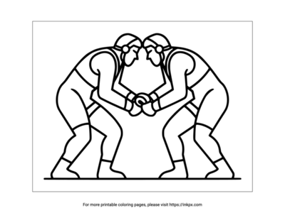 Printable Olympic Wrestling Coloring Sheet