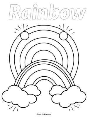 Free Printable Double Rainbow Coloring Page