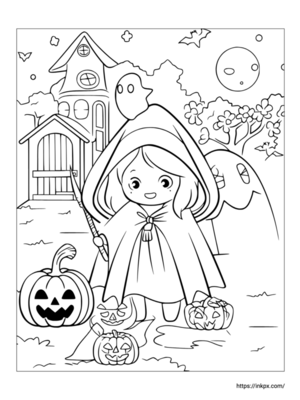 Free Printable Halloween Night Coloring Page