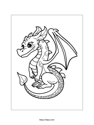 Printable Simple Dragon Coloring Page