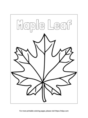 Free Printable Simple Maple Leaf Coloring Sheet