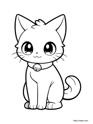 Free Printable Cute Siamese Cat Coloring Page