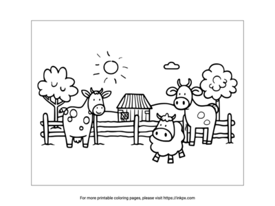 Free Printable Farm Animals Coloring Page