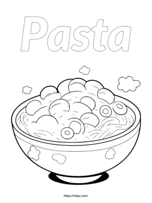 Free Printable Regular Pasta Coloring Page