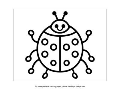 Free Printable Simple Ladybug Coloring Page