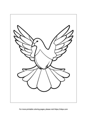 Printable Flying Dove Coloring Page