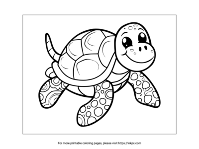 Printable Simple Turtle Coloring Page