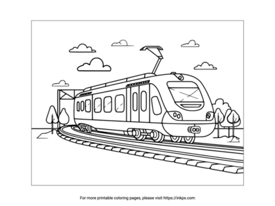 Free Printable High Speed Train Coloring Page