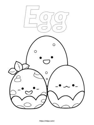 Free Printable Cartoon Eggs Coloring Page