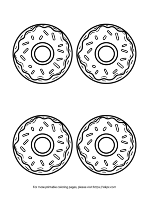 Free Printable Quadruple Donuts Coloring Page