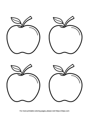 Free Printable Quadruple Apples Coloring Page