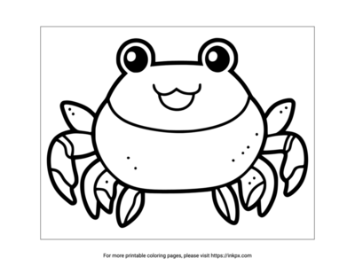 Printable Cute Crab Coloring Sheet