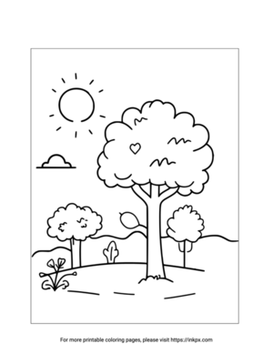 Free Printable Simple Tree Coloring Page