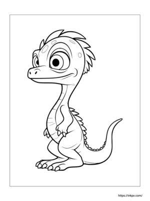Printable Cute Coelophysis Dinosaur Coloring Page