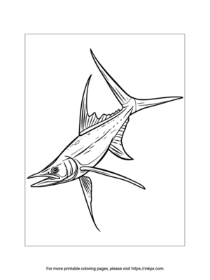 Printable Swordfish Coloring Page