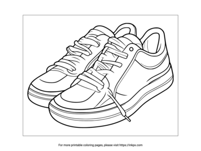 Free Printable Simple Shoes Coloring Page