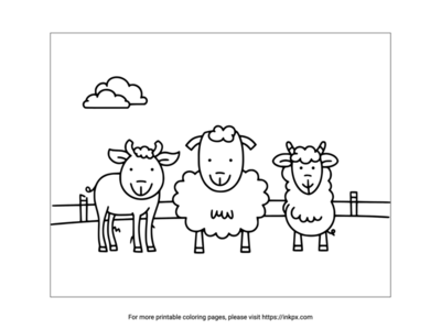 Free Printable Farm Sheep Coloring Page