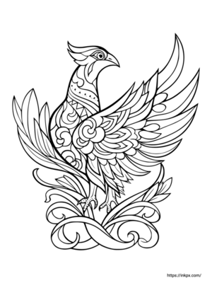 Free Printable Bird Totem Coloring Page