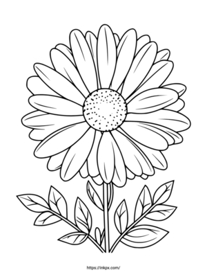 Free Printable Simple Daisy Coloring Page