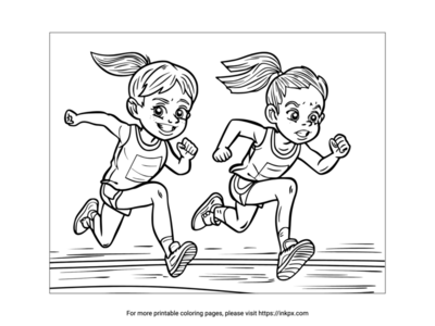 Printable Olympic Track & Field Coloring Page