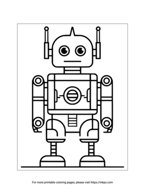 Free Printable Plain Robot Coloring Page