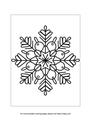 Free Printable Beautiful Snowflake Coloring Page