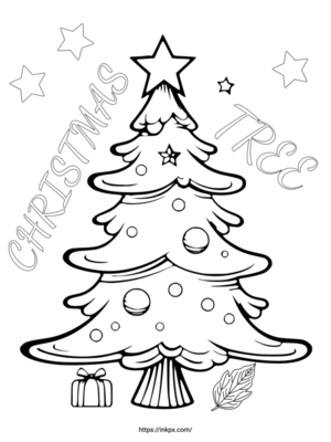 Free Printable Minimalist Christmas Tree Coloring Page