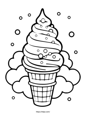 Free Printable Single Ice Cream Coloring Page