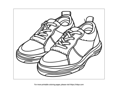 Free Printable Simple Shoes Coloring Sheet