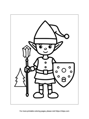 Printable Elf Warrior Coloring Sheet